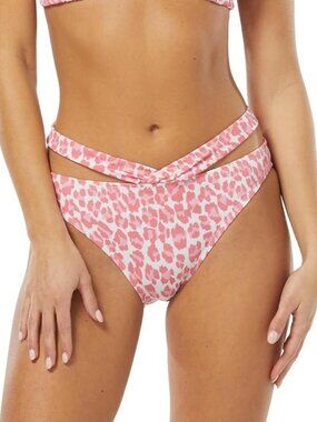 Sundazed Riley Pink Leopard Bikini Swim Bottom ( L )